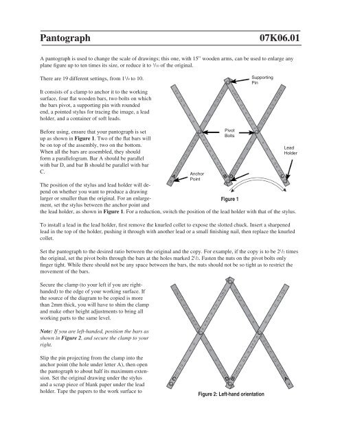 Pantograph 07K06.01 - Lee Valley Tools